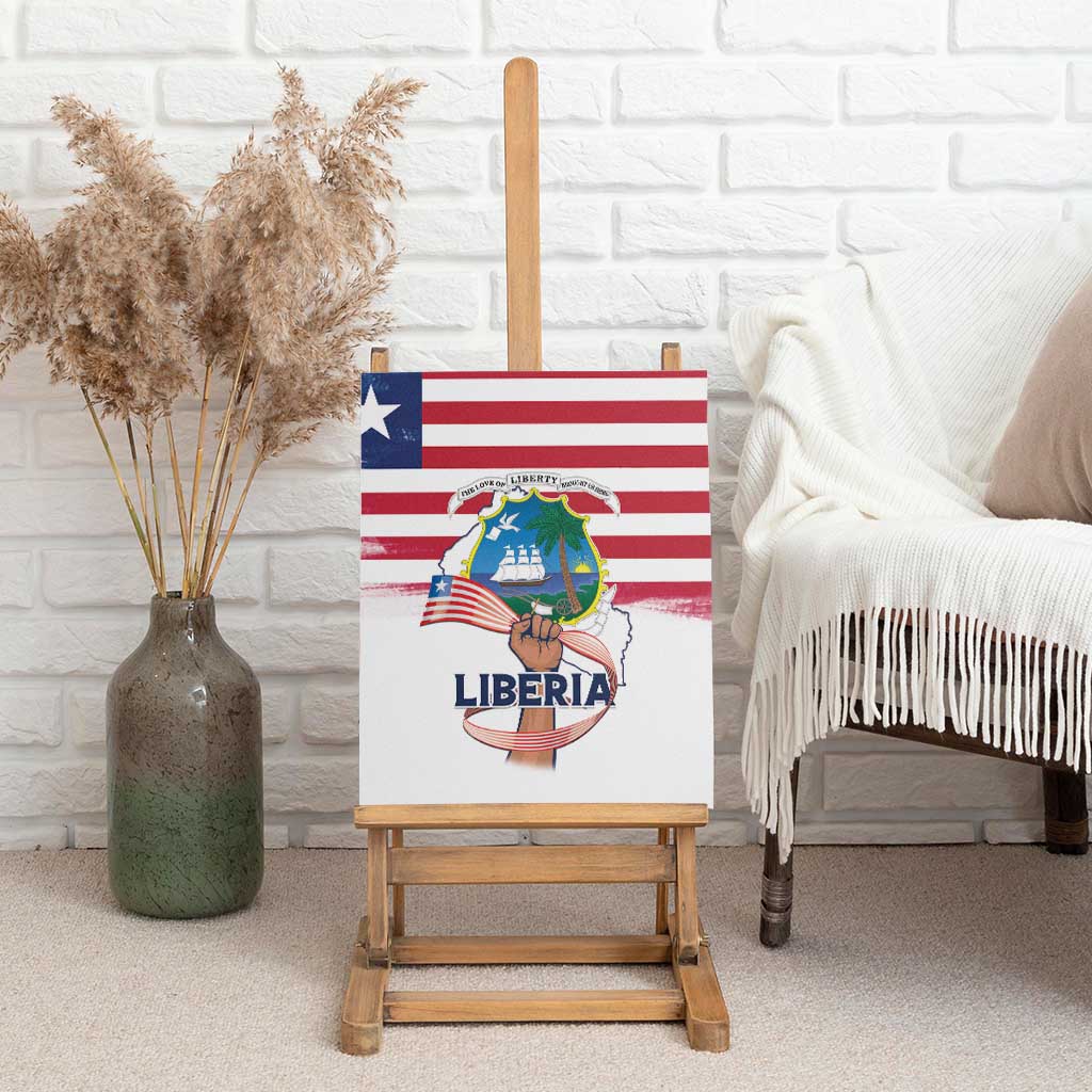Liberia Flag Day Canvas Wall Art Coat Of Arms With Map