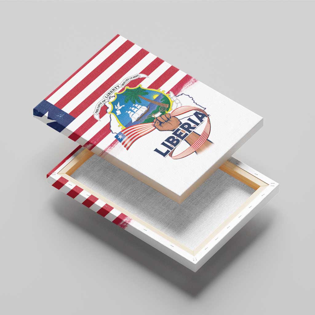 Liberia Flag Day Canvas Wall Art Coat Of Arms With Map