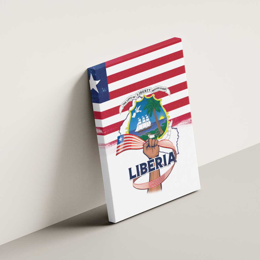 Liberia Flag Day Canvas Wall Art Coat Of Arms With Map