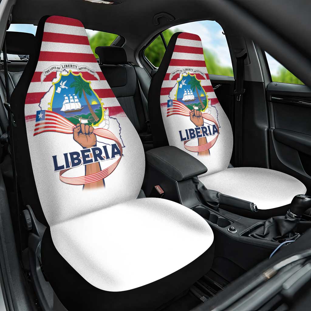 Liberia Flag Day Car Seat Cover Coat Of Arms With Map