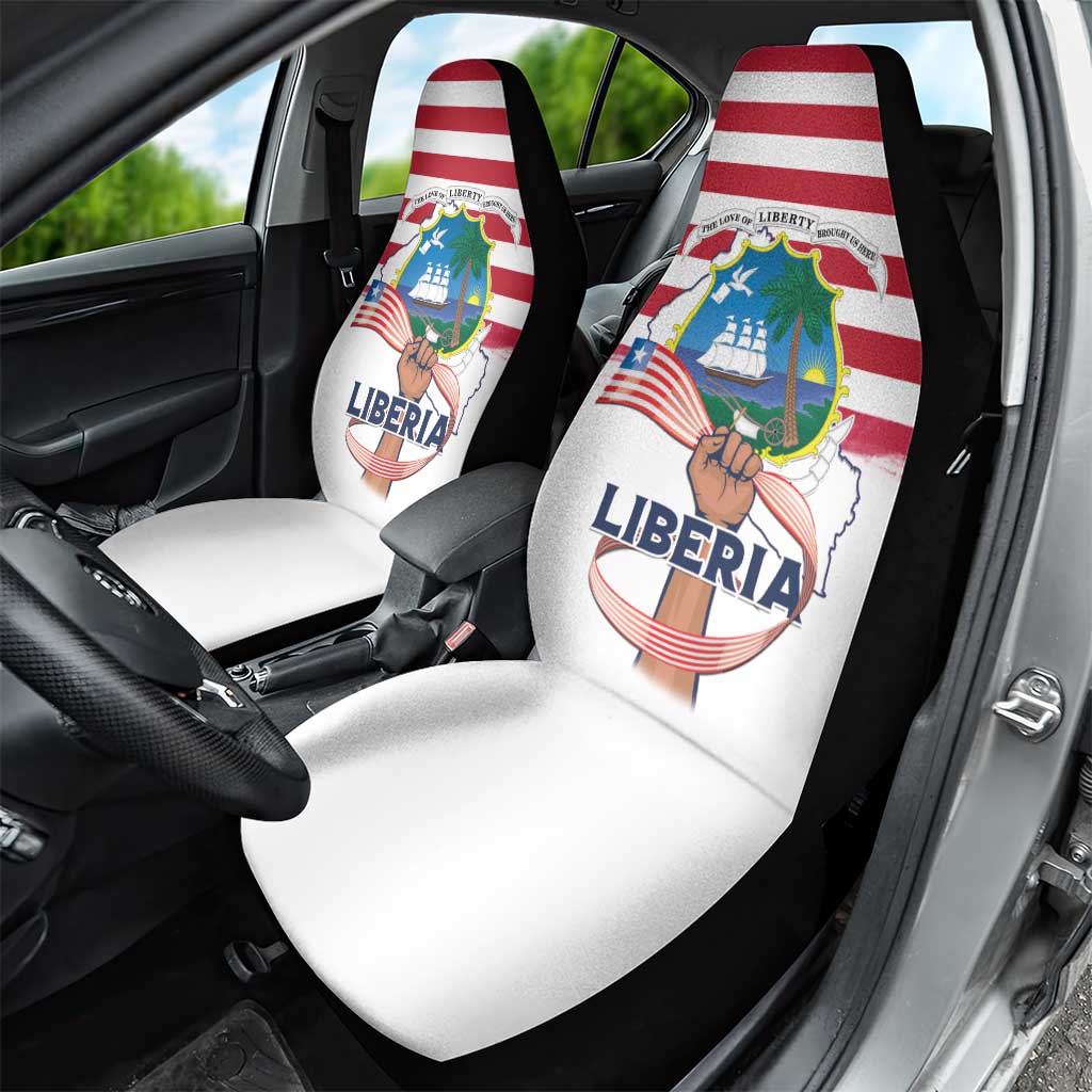 Liberia Flag Day Car Seat Cover Coat Of Arms With Map