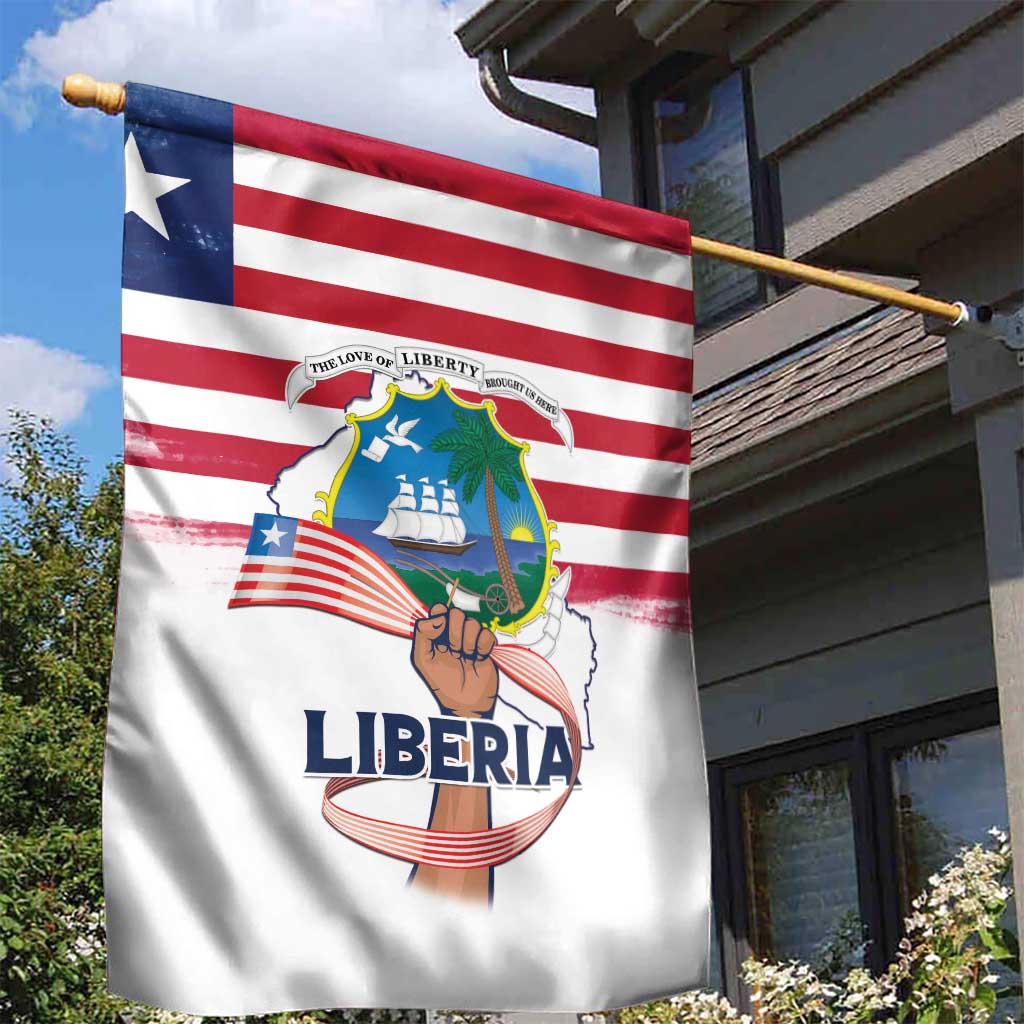 Liberia Flag Day Garden Flag Coat Of Arms With Map