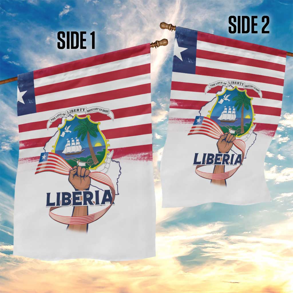 Liberia Flag Day Garden Flag Coat Of Arms With Map