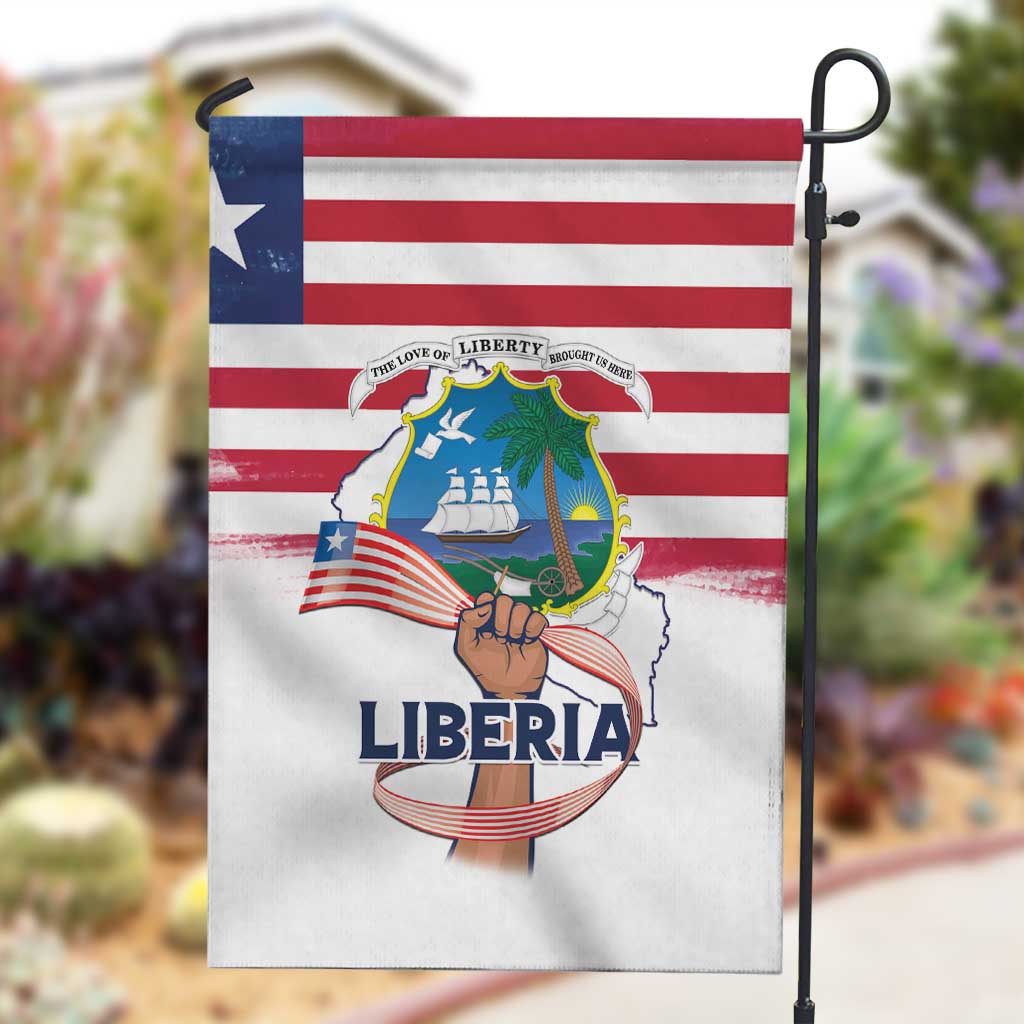 Liberia Flag Day Garden Flag Coat Of Arms With Map