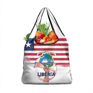 Liberia Flag Day Grocery Bag Coat Of Arms With Map