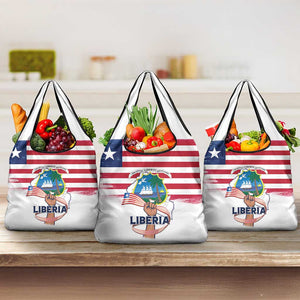 Liberia Flag Day Grocery Bag Coat Of Arms With Map