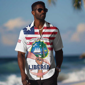 Personalised Liberia Flag Day Hawaiian Shirt Coat Of Arms With Map