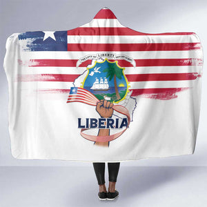 Liberia Flag Day Hooded Blanket Coat Of Arms With Map