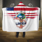 Liberia Flag Day Hooded Blanket Coat Of Arms With Map
