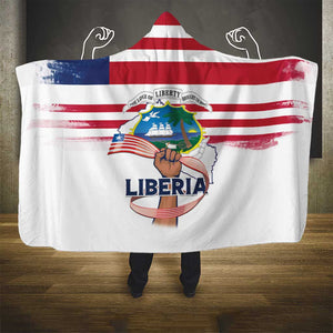 Liberia Flag Day Hooded Blanket Coat Of Arms With Map