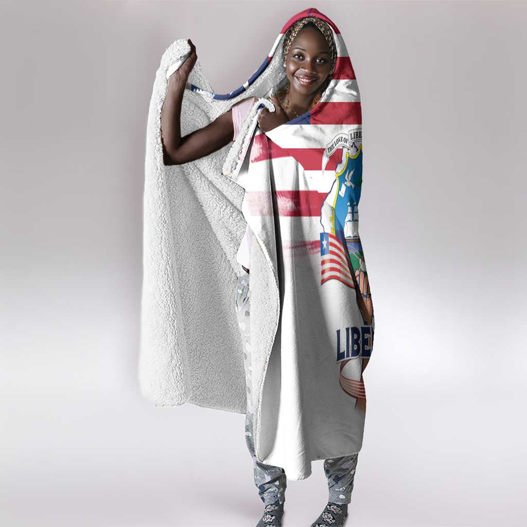 Liberia Flag Day Hooded Blanket Coat Of Arms With Map