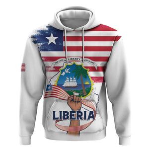 Personalised Liberia Flag Day Hoodie Coat Of Arms With Map