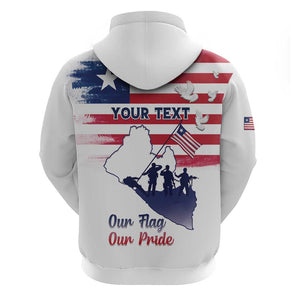 Personalised Liberia Flag Day Hoodie Coat Of Arms With Map
