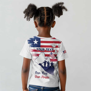 Personalised Liberia Flag Day Kid T shirt Coat Of Arms With Map