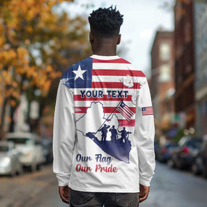Personalised Liberia Flag Day Long Sleeve Shirt Coat Of Arms With Map