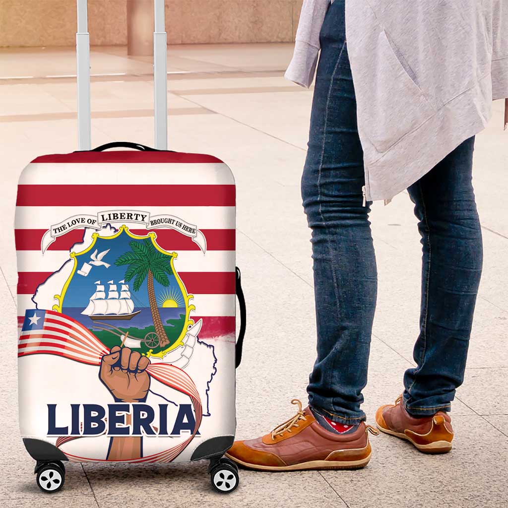 Liberia Flag Day Luggage Cover Coat Of Arms With Map