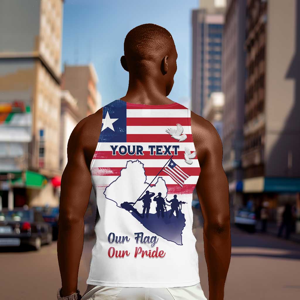 Personalised Liberia Flag Day Men Tank Top Coat Of Arms With Map