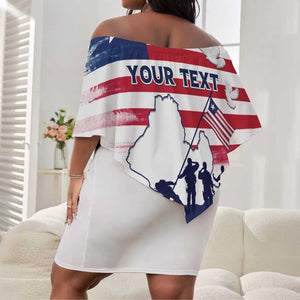 Personalised Liberia Flag Day Off Shoulder Short Dress Coat Of Arms With Map