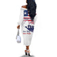 Personalised Liberia Flag Day Off The Shoulder Long Sleeve Dress Coat Of Arms With Map