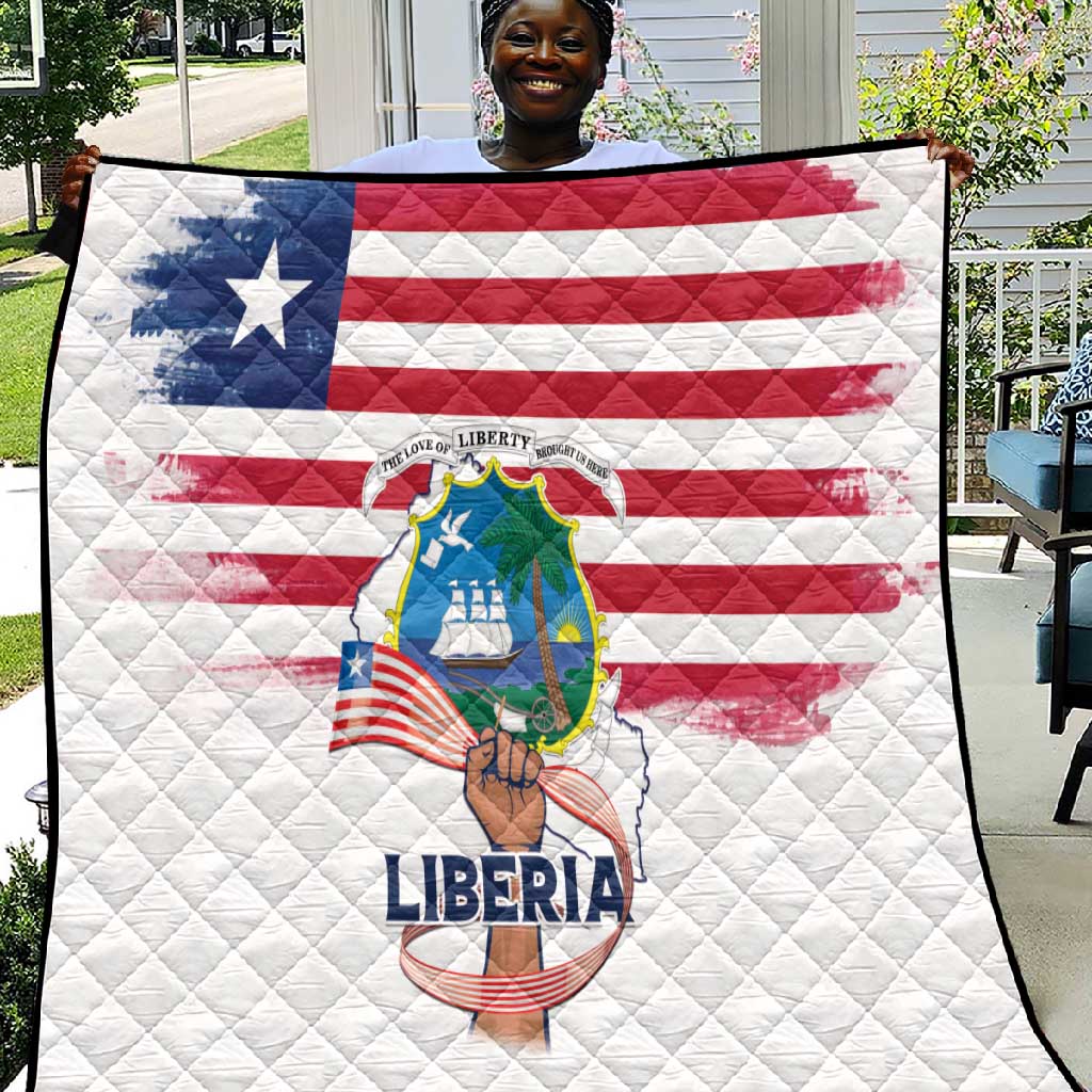 Liberia Flag Day Quilt Coat Of Arms With Map