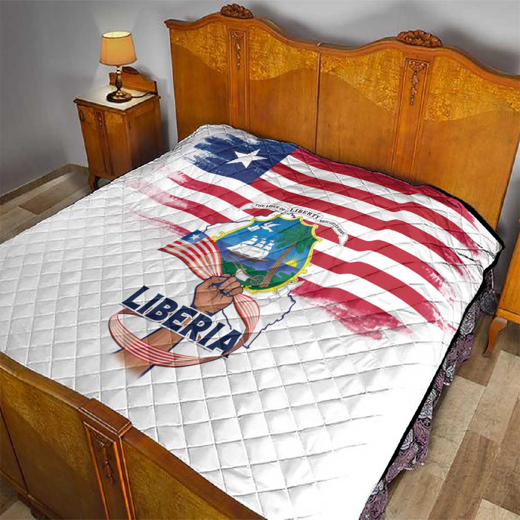 Liberia Flag Day Quilt Coat Of Arms With Map