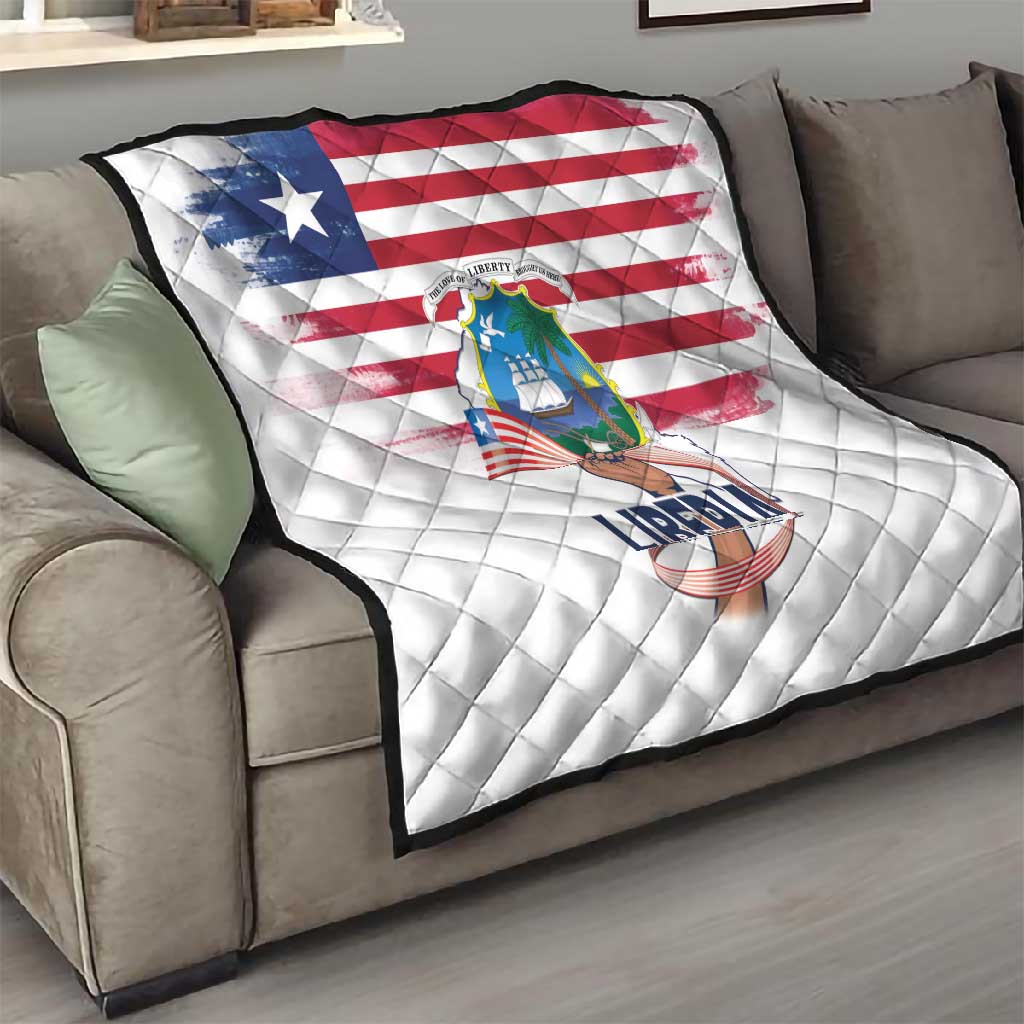 Liberia Flag Day Quilt Coat Of Arms With Map