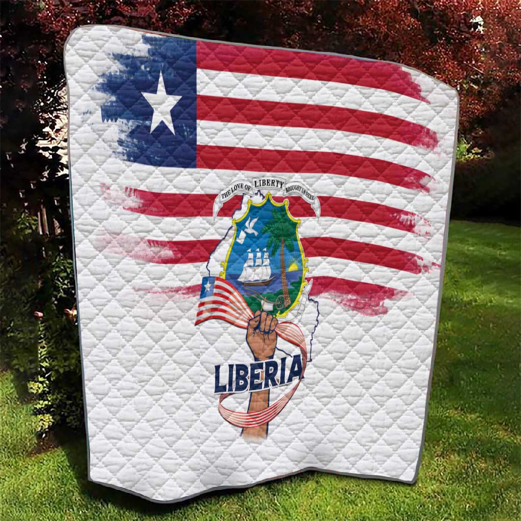 Liberia Flag Day Quilt Coat Of Arms With Map