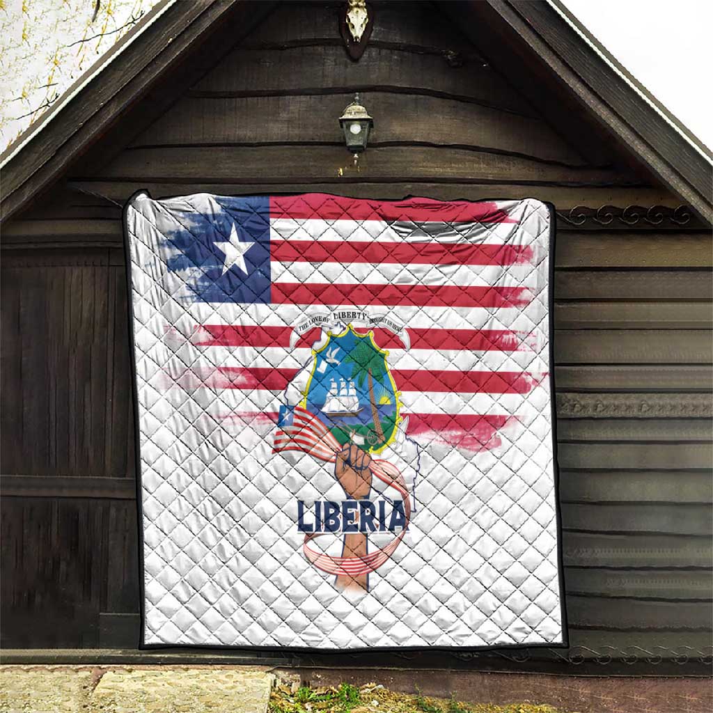 Liberia Flag Day Quilt Coat Of Arms With Map