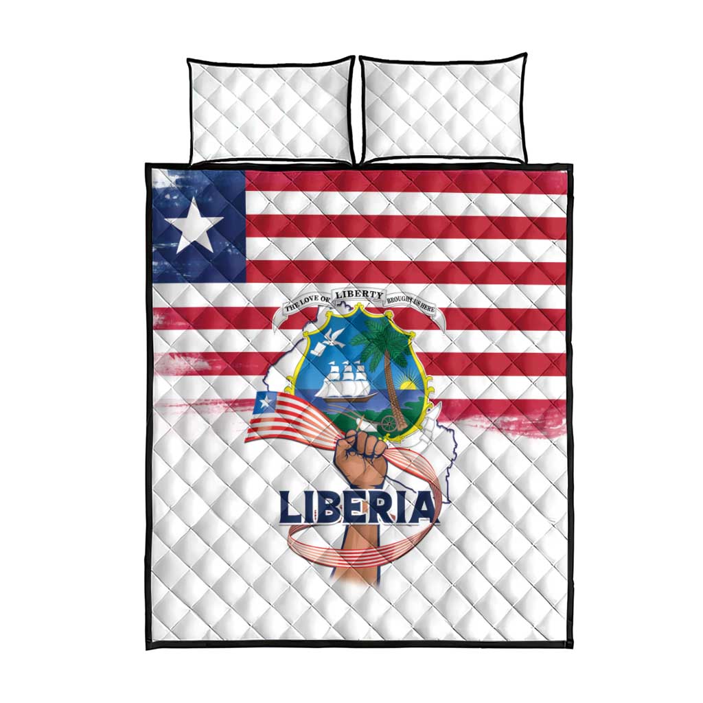 Liberia Flag Day Quilt Bed Set Coat Of Arms With Map