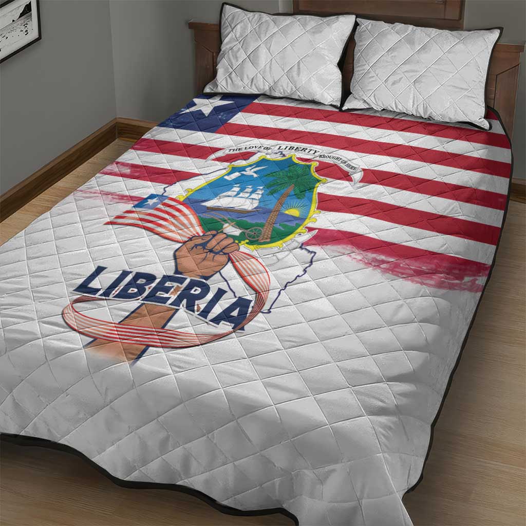 Liberia Flag Day Quilt Bed Set Coat Of Arms With Map