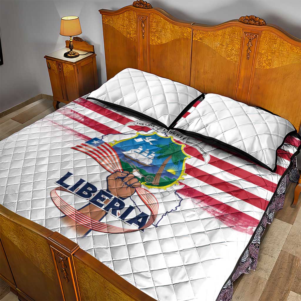 Liberia Flag Day Quilt Bed Set Coat Of Arms With Map