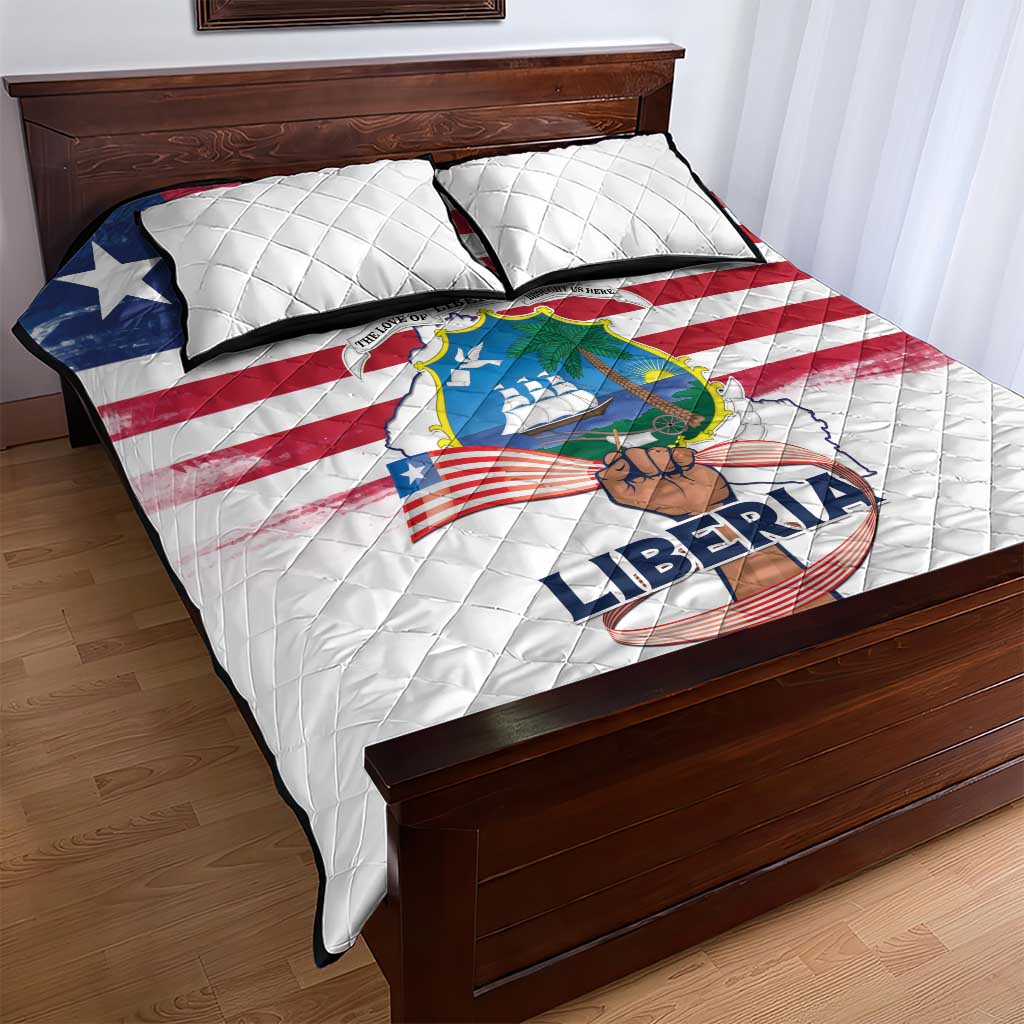 Liberia Flag Day Quilt Bed Set Coat Of Arms With Map