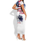 Personalised Liberia Flag Day Short Sleeve Bodycon Dress Coat Of Arms With Map