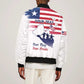 Personalised Liberia Flag Day Sleeve Zip Bomber Jacket Coat Of Arms With Map