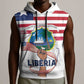 Personalised Liberia Flag Day Sleeveless Hoodie Coat Of Arms With Map - African Pride