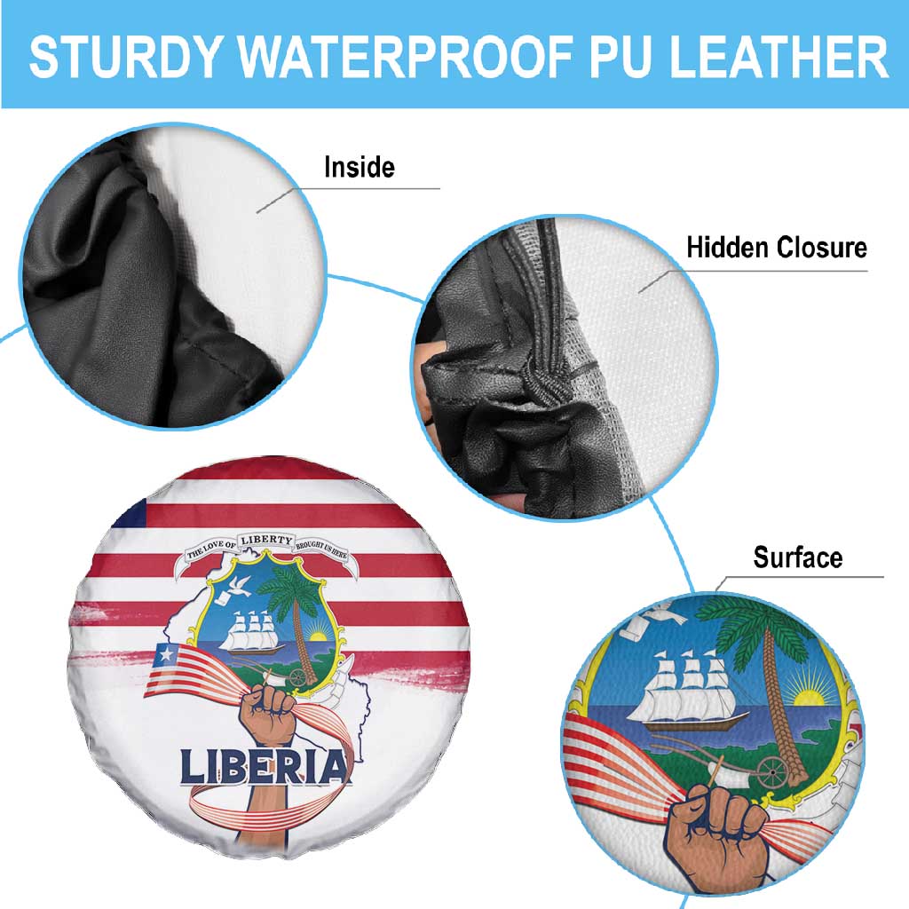 Liberia Flag Day Spare Tire Cover Coat Of Arms With Map