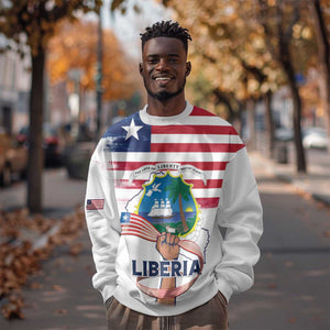 Personalised Liberia Flag Day Sweatshirt Coat Of Arms With Map