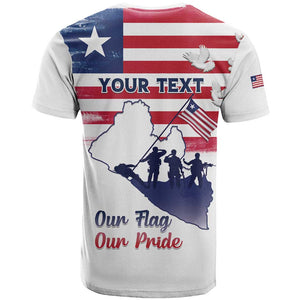 Personalised Liberia Flag Day T shirt Coat Of Arms With Map