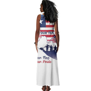 Personalised Liberia Flag Day Tank Maxi Dress Coat Of Arms With Map