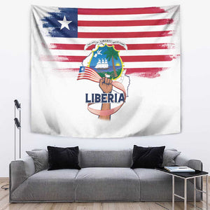 Liberia Flag Day Tapestry Coat Of Arms With Map