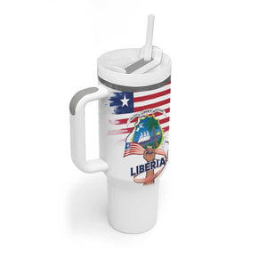 Personalised Liberia Flag Day Tumbler With Handle Coat Of Arms With Map
