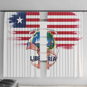 Liberia Flag Day Window Curtain Coat Of Arms With Map