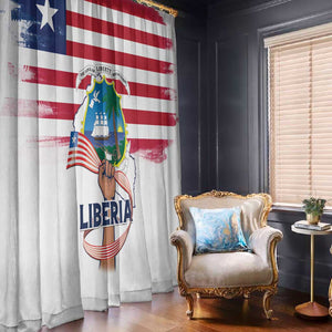 Liberia Flag Day Window Curtain Coat Of Arms With Map