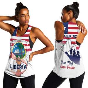 Personalised Liberia Flag Day Women Racerback Tank Coat Of Arms With Map