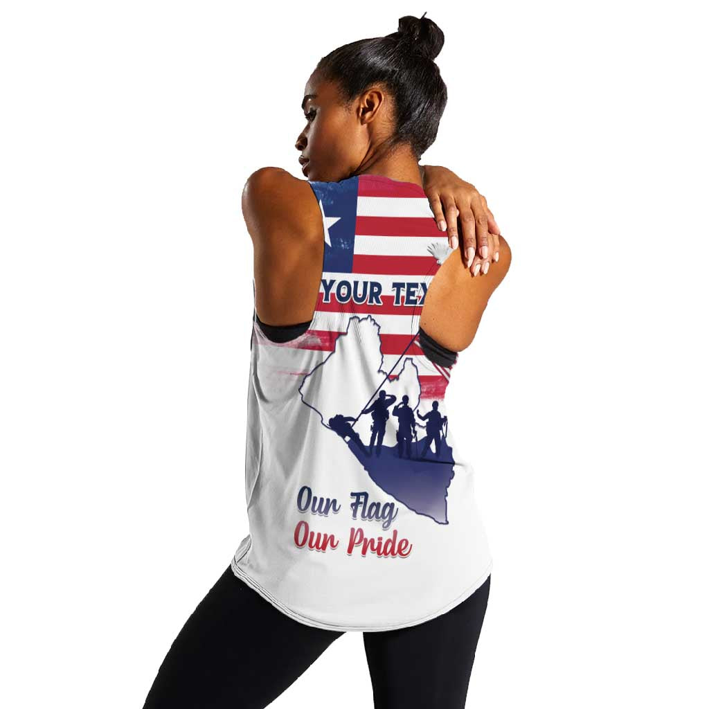 Personalised Liberia Flag Day Women Racerback Tank Coat Of Arms With Map