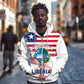 Personalised Liberia Flag Day Zip Hoodie Coat Of Arms With Map