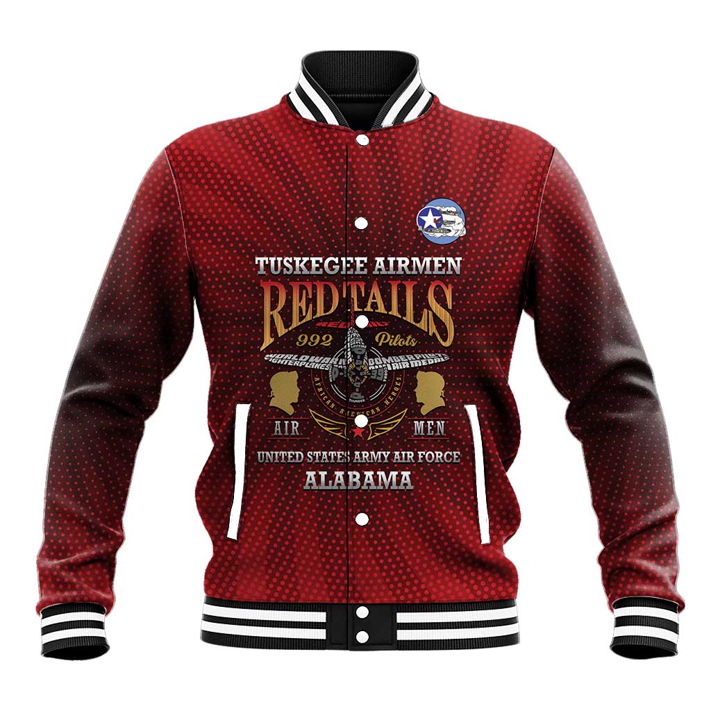 Personalized Tuskegee Red Tails Airmen Baseball Jacket WWII Legacy Tribute - African Pride