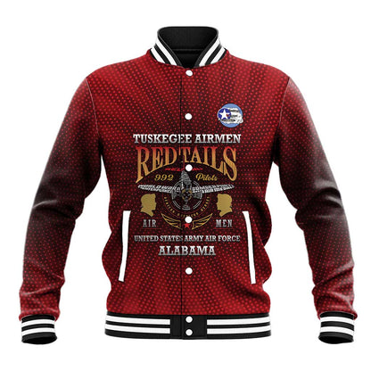Personalized Tuskegee Red Tails Airmen Baseball Jacket WWII Legacy Tribute - African Pride