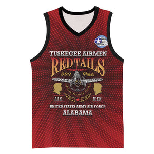 Personalized Tuskegee Red Tails Airmen Basketball Jersey WWII Legacy Tribute - African Pride