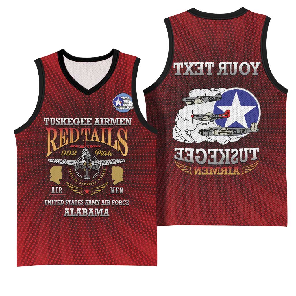 Personalized Tuskegee Red Tails Airmen Basketball Jersey WWII Legacy Tribute - African Pride